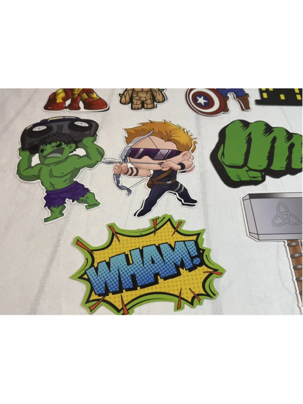 Marvel Avengers Double Side Cardboard Party Cutouts Decor Lot Hulk Thor Iron Man